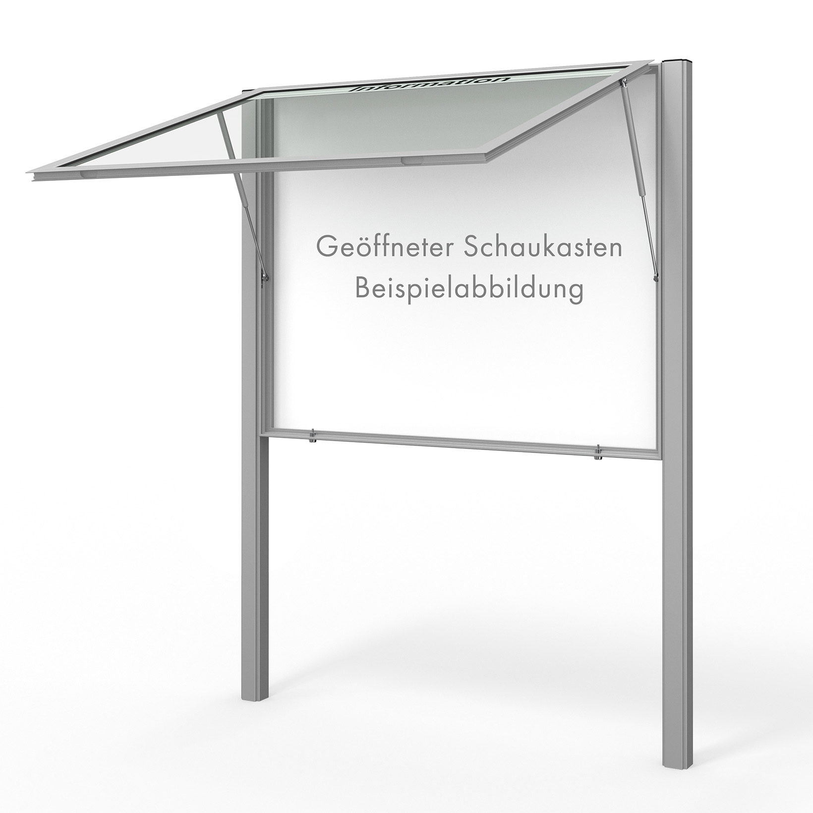 geöffneter schaukasten mit standbeinen schaukasten mit standbeinen