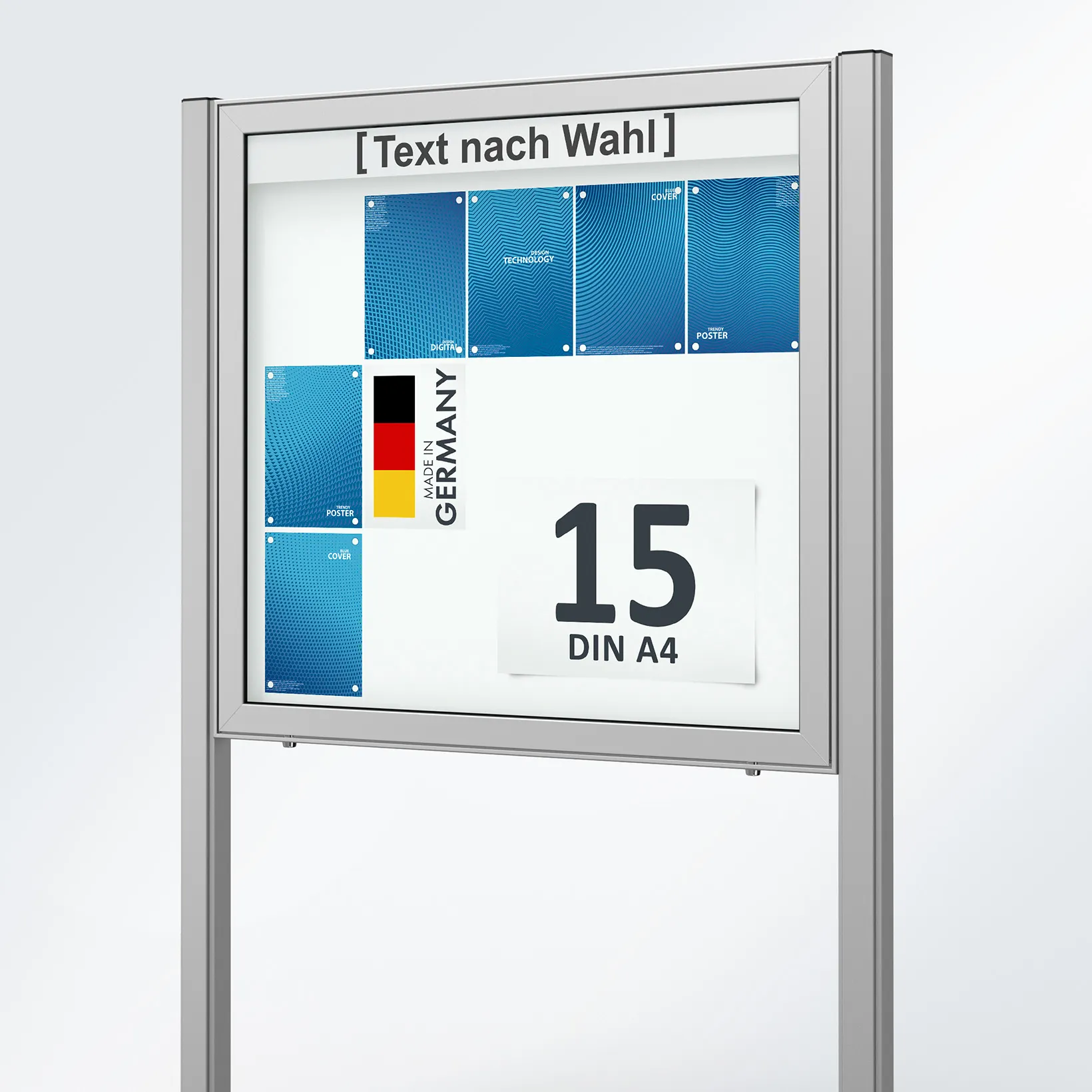 15 x DIN A4 Schaukasten Planus - mit Standbeinen